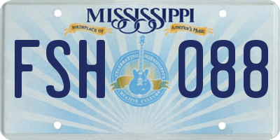 MS license plate FSH088
