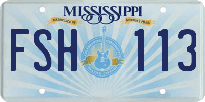 MS license plate FSH113