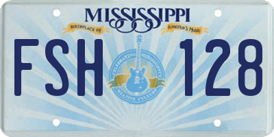 MS license plate FSH128