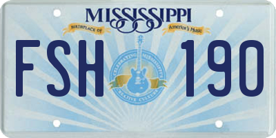 MS license plate FSH190