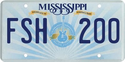 MS license plate FSH200