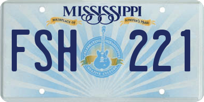 MS license plate FSH221