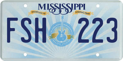 MS license plate FSH223