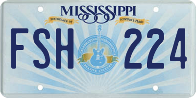 MS license plate FSH224