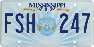 MS license plate FSH247