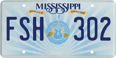 MS license plate FSH302