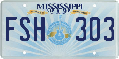 MS license plate FSH303