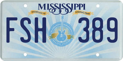 MS license plate FSH389
