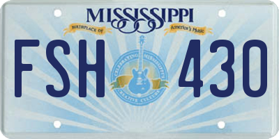 MS license plate FSH430