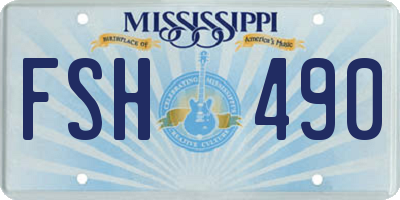 MS license plate FSH490