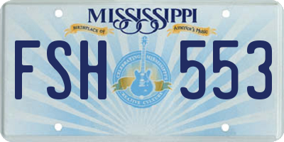 MS license plate FSH553