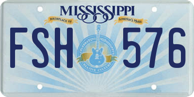 MS license plate FSH576