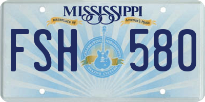 MS license plate FSH580