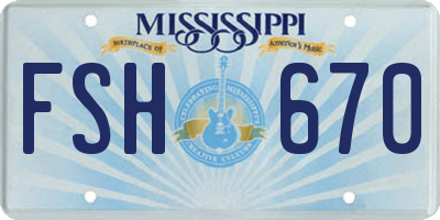 MS license plate FSH670