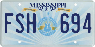 MS license plate FSH694