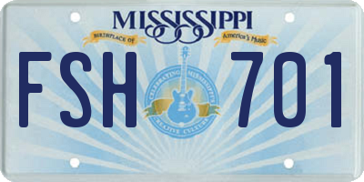 MS license plate FSH701