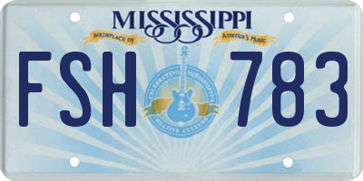 MS license plate FSH783