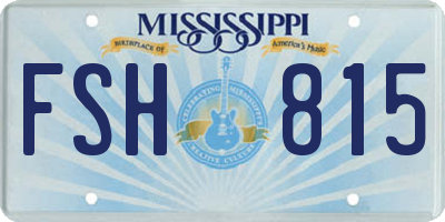 MS license plate FSH815