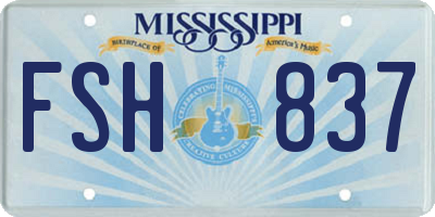MS license plate FSH837