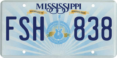 MS license plate FSH838