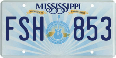 MS license plate FSH853