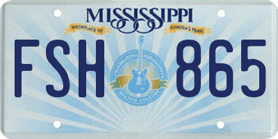 MS license plate FSH865