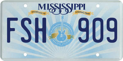 MS license plate FSH909