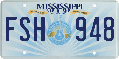 MS license plate FSH948
