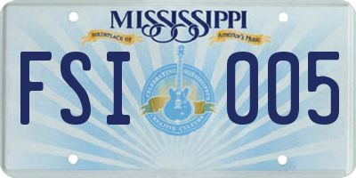 MS license plate FSI005