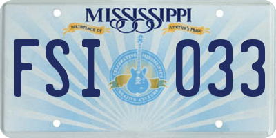MS license plate FSI033
