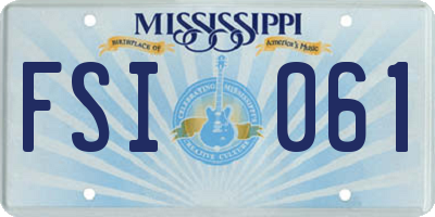 MS license plate FSI061
