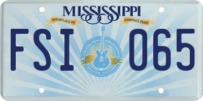 MS license plate FSI065