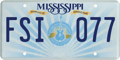 MS license plate FSI077