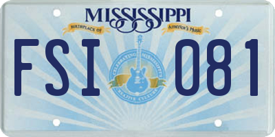MS license plate FSI081