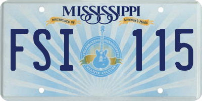 MS license plate FSI115