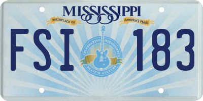 MS license plate FSI183