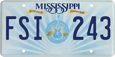 MS license plate FSI243