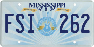 MS license plate FSI262