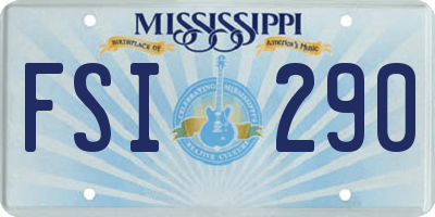 MS license plate FSI290