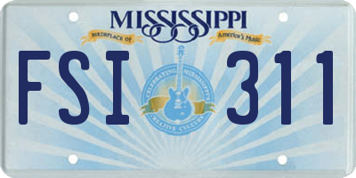 MS license plate FSI311