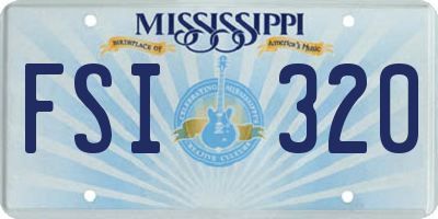 MS license plate FSI320