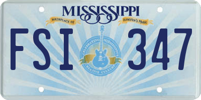 MS license plate FSI347