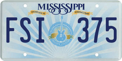 MS license plate FSI375