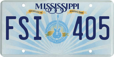 MS license plate FSI405