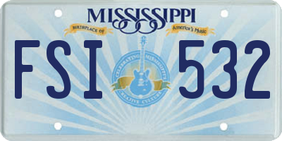 MS license plate FSI532