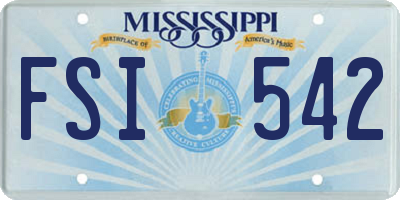 MS license plate FSI542