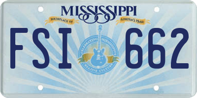 MS license plate FSI662