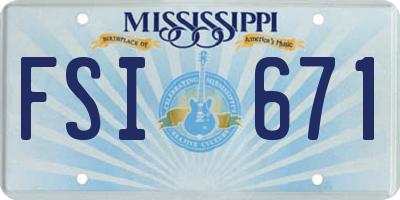 MS license plate FSI671