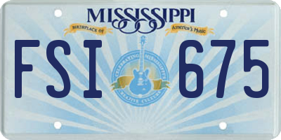 MS license plate FSI675