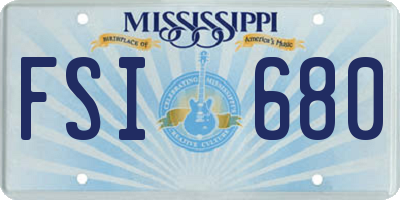 MS license plate FSI680